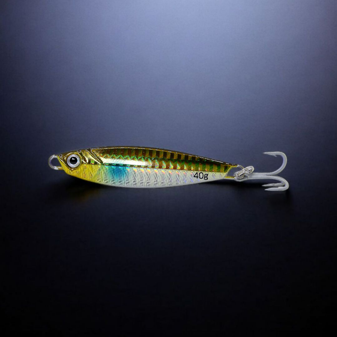 Fishing lure with a hook on a dark background