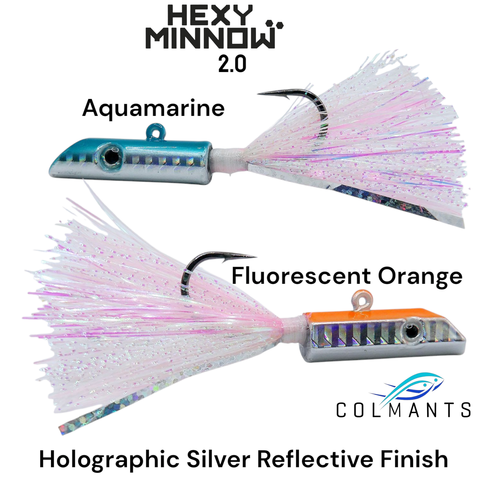 Premium Hex Head Jigs - Holographic Silver