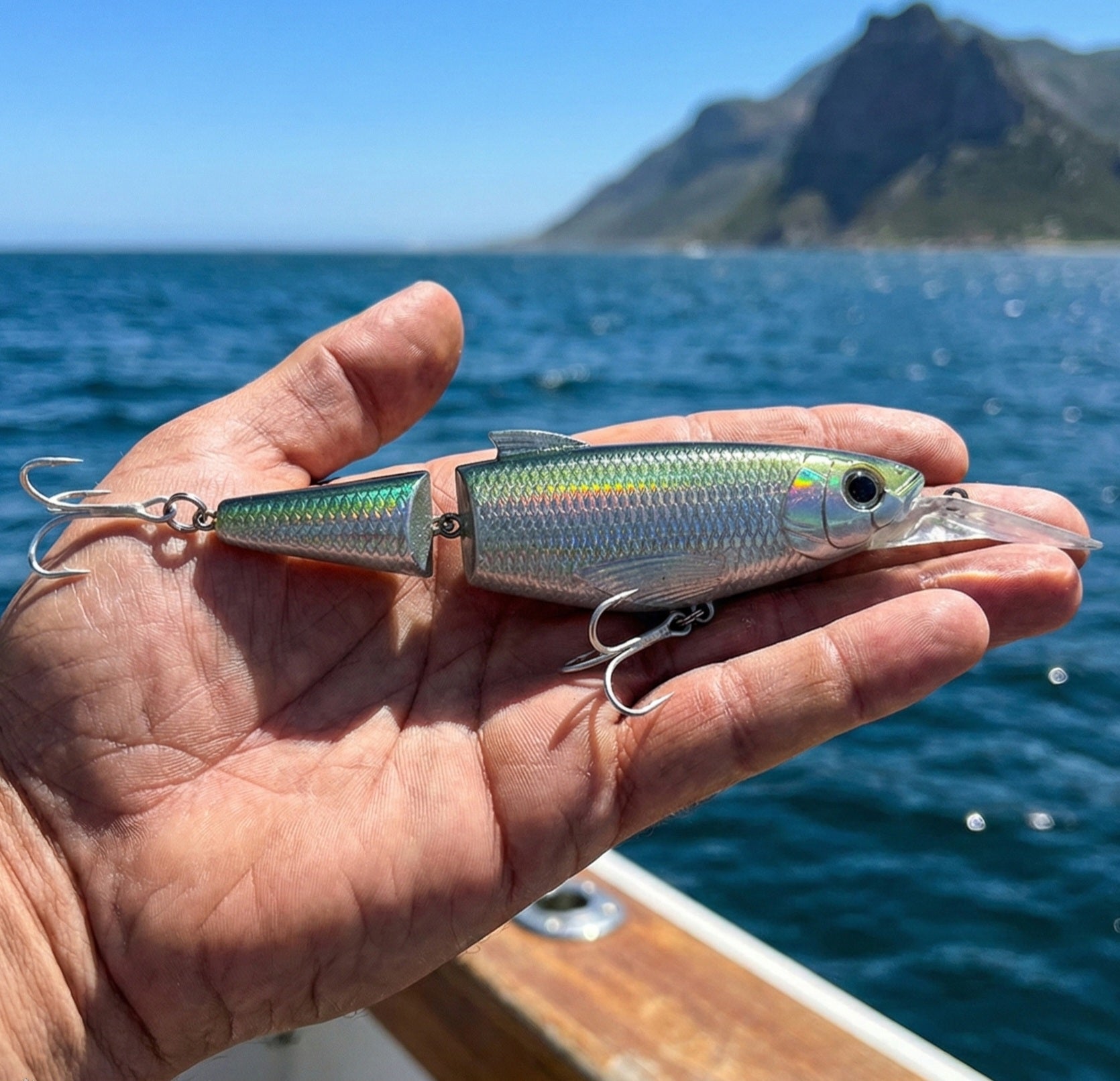 C-Ripper Hybrid Jointed Minnow side profile in Natural Green Shad color