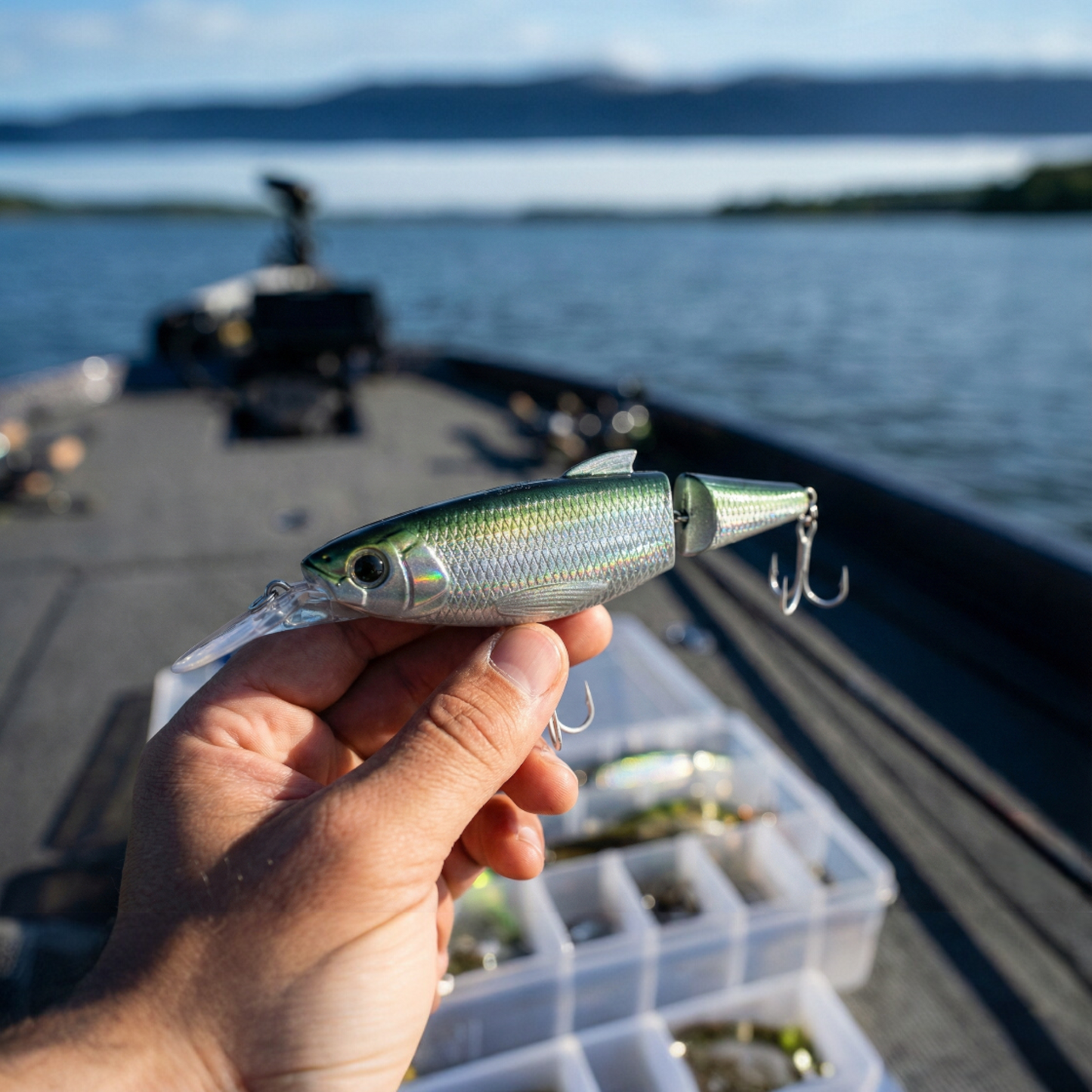 C-Ripper Hybrid Jointed Minnow side profile in Natural Green Shad color