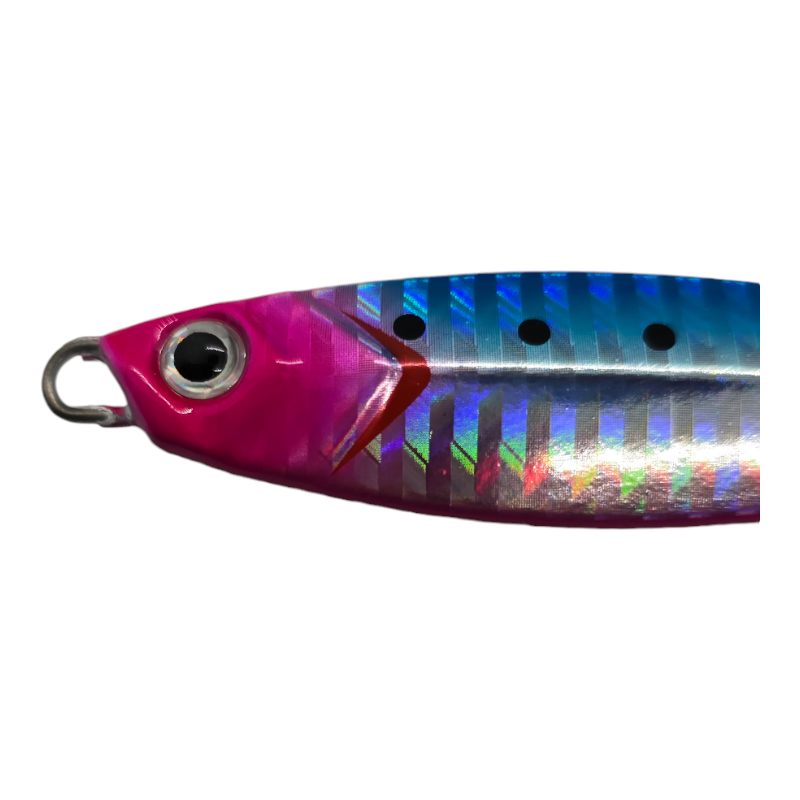 Castman Casting Minnow Pink/Blue. Holographic finish: best saltwater fishing lure