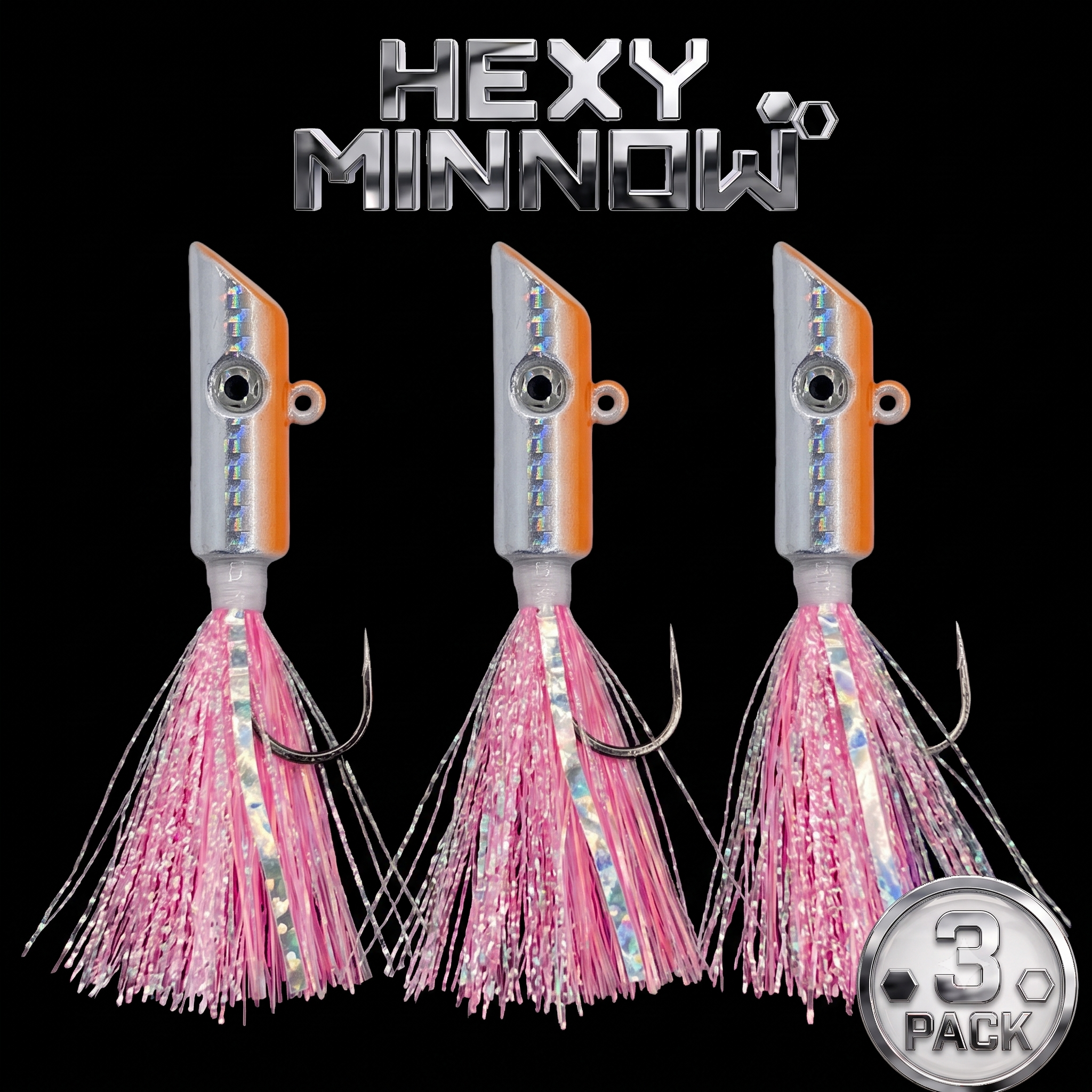 Hexy Round Holo Orange 3 Pack